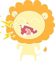 Obraz premium flat color style cartoon roaring lion