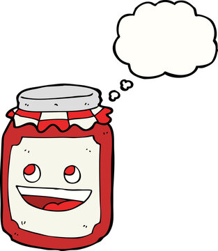 recommend clip art: cartoon jar of preserve with thought bubble