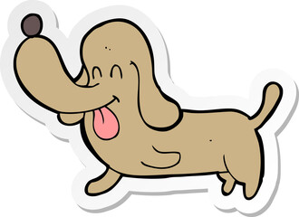 sticker of a cartoon happy dog