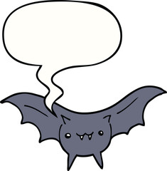 cartoon bat and speech bubble