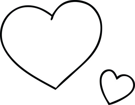 quirky line drawing cartoon pink hearts