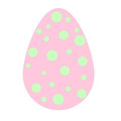 Simple flat pastel pink easter eggs green dots ornament