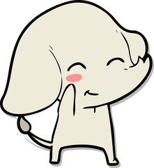 sticker of a cute cartoon elephant