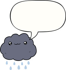 cartoon cloud and speech bubble