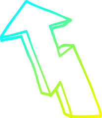 cold gradient line drawing cartoon growth arrow