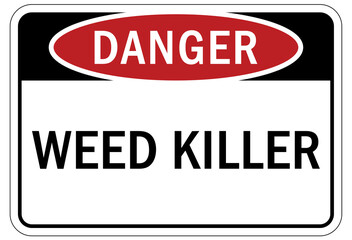 Pesticide chemical hazard sign and labels weed killer - obrazy, fototapety, plakaty