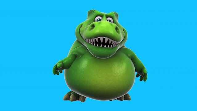Fun 3D cartoon trex talking (with alpha channel)