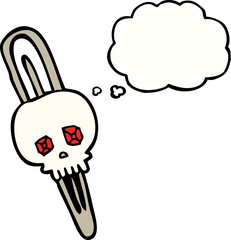 thought bubble cartoon skull hairclip