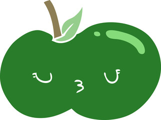 flat color style cartoon cute apple