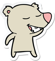 sticker of a cartoon bear