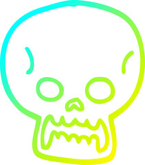 cold gradient line drawing cartoon halloween skull