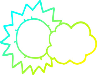 cold gradient line drawing cartoon weather