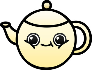 gradient shaded cartoon tea pot