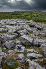 Fototapeta na wymiar Clare County. Westcoast Ireland. Karstlandscape. Megalitic. Killarney. Rocks. The Burren. 