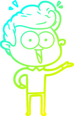 cold gradient line drawing cartoon man