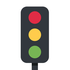 Vertical Traffic Light Vector sign design. Isolated set of red, yellow and green traffic lights. 