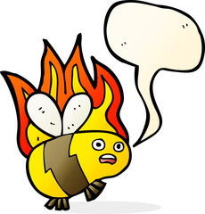 cartoon bee with speech bubble