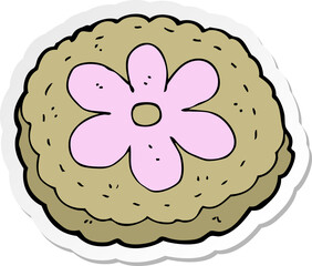 sticker of a cartoon baked biscuit