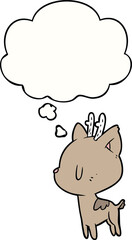 cartoon deer and thought bubble