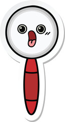 sticker of a cute cartoon magnifying glass