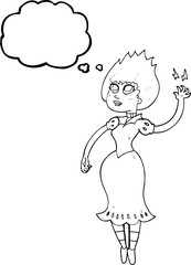 thought bubble cartoon vampire girl