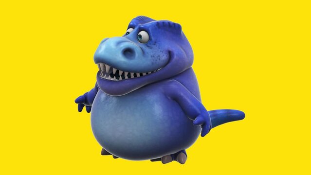 Fun 3D cartoon trex talking (with alpha channel)