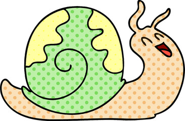 quirky comic book style cartoon snail