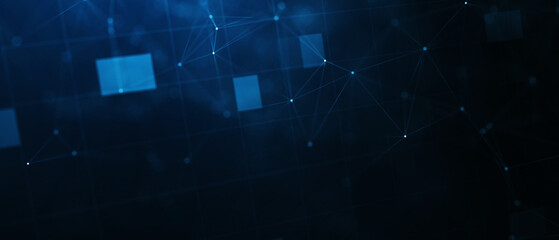 Abstract digital background with cybernetic particles. Illustration