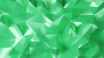 Fototapeta na wymiar 3D Rendering Triangle Abstract Background in Green 