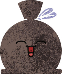 retro illustration style cartoon sack