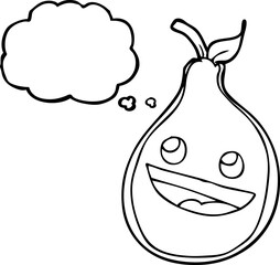 thought bubble cartoon pear