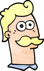 Fototapeta premium cartoon doodle man with mustache