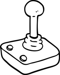 black and white cartoon joystick