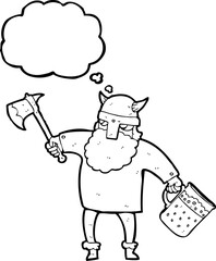 thought bubble cartoon drunk viking