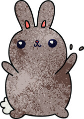 quirky hand drawn cartoon rabbit