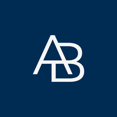 Initials AB Connected Line Logo Vector. Letters A and B Typography Icon. BA Simple Alphabet. Modern, Elegant, Luxury Style for Company Brand Identity