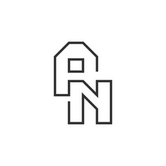 Letter AN Connected Line Logo Vector. Initial A and N Typography Icon. NA Simple Alphabet. Modern, Elegant, Luxury Style for Company Brand Identity