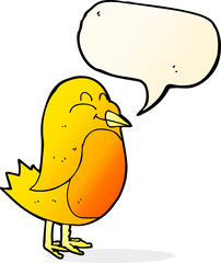cartoon bird with speech bubble