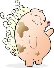 cartoon fat smelly pig