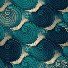 Fototapeta na wymiar blue oceanic waves pattern