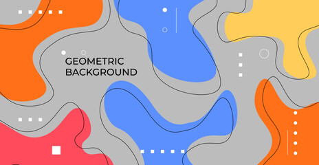 modern simple abstract blue orange yellow soft liquid color background. eps10 vector