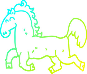 cold gradient line drawing cartoon stallion