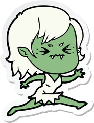 sticker of a annoyed cartoon vampire girl