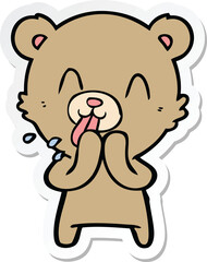 sticker of a rude cartoon bear