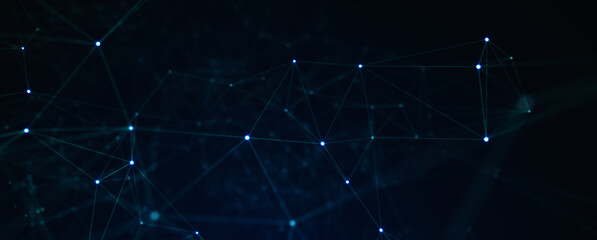 Abstract digital background with cybernetic particles. Illustration