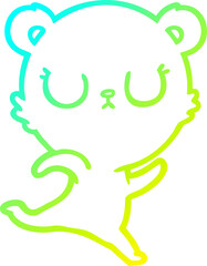 cold gradient line drawing peaceful cartoon bear running