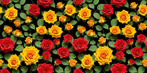 Fototapeta premium Wallpaper with seamless texture flowers rose