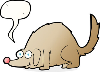 Fototapeta premium cartoon happy dog with speech bubble