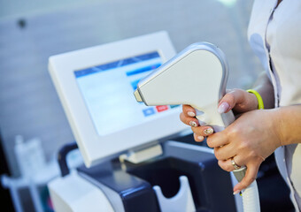 A device for skin treatment in cosmetology. Medicine for beauty.