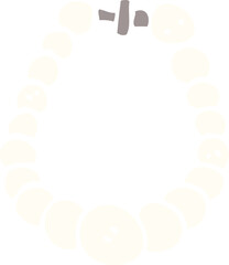 cartoon doodle white pearl necklace